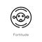 outline fortitude vector icon. isolated black simple line element illustration from zodiac concept. editable vector stroke