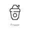 outline frappe vector icon. isolated black simple line element illustration from fast food concept. editable vector stroke frappe