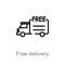 outline free delivery vector icon. isolated black simple line element illustration from delivery and logistics concept. editable