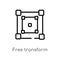 outline free transform vector icon. isolated black simple line element illustration from edit tools concept. editable vector