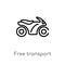 outline free transport vector icon. isolated black simple line element illustration from transport concept. editable vector stroke