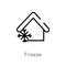 outline freeze vector icon. isolated black simple line element illustration from smart house concept. editable vector stroke