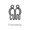 outline friendship vector icon. isolated black simple line element illustration from zodiac concept. editable vector stroke