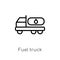 outline fuel truck vector icon. isolated black simple line element illustration from construction concept. editable vector stroke