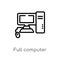 outline full computer vector icon. isolated black simple line element illustration from computer concept. editable vector stroke