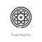 outline fuqi feipian vector icon. isolated black simple line element illustration from food concept. editable vector stroke fuqi