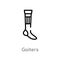 outline gaiters vector icon. isolated black simple line element illustration from american football concept. editable vector
