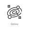 outline galaxy vector icon. isolated black simple line element illustration from astronomy concept. editable vector stroke galaxy