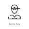 outline game boy vector icon. isolated black simple line element illustration from user concept. editable vector stroke game boy