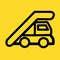 Outline gangway truck icon. simple line element illustration from airport terminal