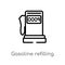 outline gasoline refilling station vector icon. isolated black simple line element illustration from mechanicons concept. editable