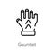 outline gauntlet vector icon. isolated black simple line element illustration from shapes concept. editable vector stroke gauntlet