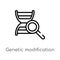 outline genetic modification vector icon. isolated black simple line element illustration from artificial intellegence concept.