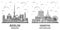 Outline Geneva Switzerland and Berlin Germany City Skyline Set