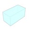 Outline of a geometric rectangular prism shape with blue infill