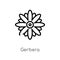 outline gerbera vector icon. isolated black simple line element illustration from nature concept. editable vector stroke gerbera