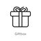 outline giftbox vector icon. isolated black simple line element illustration from web navigation concept. editable vector stroke