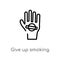 outline give up smoking vector icon. isolated black simple line element illustration from gestures concept. editable vector stroke