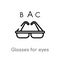 outline glasses for eyes vector icon. isolated black simple line element illustration from medical concept. editable vector stroke