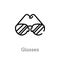 outline glasses vector icon. isolated black simple line element illustration from education concept. editable vector stroke