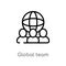 outline global team vector icon. isolated black simple line element illustration from general-1 concept. editable vector stroke