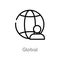 outline global vector icon. isolated black simple line element illustration from strategy concept. editable vector stroke global
