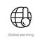 outline global warming vector icon. isolated black simple line element illustration from ecology concept. editable vector stroke