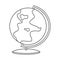 Outline globe icon. Planet concept. Earth symbol