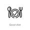 outline good diet vector icon. isolated black simple line element illustration from gym and fitness concept. editable vector
