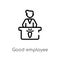 outline good employee vector icon. isolated black simple line element illustration from people concept. editable vector stroke