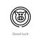 outline good luck vector icon. isolated black simple line element illustration from zodiac concept. editable vector stroke good