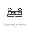 outline great wall of china vector icon. isolated black simple line element illustration from asian concept. editable vector