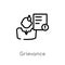 outline grievance vector icon. isolated black simple line element illustration from human resources concept. editable vector