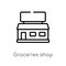 outline groceries shop vector icon. isolated black simple line element illustration from ultimate glyphicons concept. editable