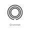 outline grommet vector icon. isolated black simple line element illustration from sew concept. editable vector stroke grommet icon