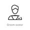 outline groom avatar vector icon. isolated black simple line element illustration from user concept. editable vector stroke groom