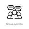 outline group opinion vector icon. isolated black simple line element illustration from general-1 concept. editable vector stroke