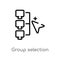 outline group selection vector icon. isolated black simple line element illustration from networking concept. editable vector