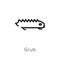 outline grub vector icon. isolated black simple line element illustration from animals concept. editable vector stroke grub icon