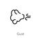 outline gust vector icon. isolated black simple line element illustration from weather concept. editable vector stroke gust icon