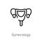 outline gynecology vector icon. isolated black simple line element illustration from health and medical concept. editable vector