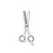 The outline of the hairdressers scissors, isolated on a white background. Sketch vector illustration