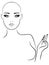 Outline of hairless woman