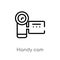 outline handy cam vector icon. isolated black simple line element illustration from electronic stuff fill concept. editable vector