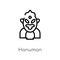 outline hanuman vector icon. isolated black simple line element illustration from india concept. editable vector stroke hanuman