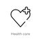 outline health care vector icon. isolated black simple line element illustration from health and medical concept. editable vector