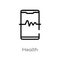 outline health vector icon. isolated black simple line element illustration from mobile app concept. editable vector stroke health