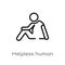 outline helpless human vector icon. isolated black simple line element illustration from feelings concept. editable vector stroke