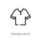 outline henley shirt vector icon. isolated black simple line element illustration from clothes concept. editable vector stroke