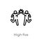 outline high five vector icon. isolated black simple line element illustration from humans concept. editable vector stroke high